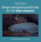 Coop Home Goods Cool+ Cut-Out Adjustable Pillow King with Cooling Gel & Shoulder Cut-Out for Head Support, Side Sleeper Pillow, Neck Support for Sleeping, CertiPUR-US/GREENGUARD Gold