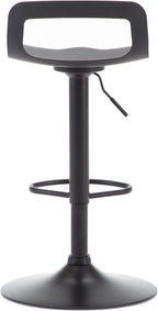 NOBPEINT NOB Contemporary Chrome Air Lift Adjustable Swivel Bar Stool (6 Pieces, Black)