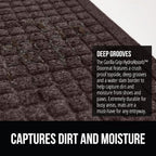 GORILLA GRIP Front Door Mat, 35x23, Indoor Outdoor Ultra Absorbent HydroAbsorb Doormat, Absorbs Up to 5.7 Cups of Water, Stain and Fade Resistant, Rubber Backing Doormats, Captures Dirt, Coffee