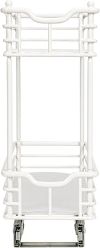 Household Essentials Glidez Multipurpose Paint-Finished Steel Pull-Out/Slide-Out Storage Organizer with Plastic Liners for Under Cabinet Use - 2-Tier Design, White