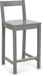 Amazon Basics Wooden Bar Stool with Backrest 24", Grey, 1 Unit