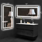72 x 32 Inch LED Mirror for Bathroom with Front and Backlit,Large Lighted Bathrooom Mirrors for Wall,3 Colors Stepless Dimming Bathrooom Vanity Mirror LED Lights, Anti-Fog, Memory
