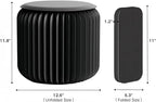 Folding Stool - 12Inch Home Furniture 660lb Load Capacity Foldable Paper Stool - Eco-Friendly Kraft Paper Honeycomb Design,Foldable to 1.2",Brown Modern Minimalist Stool for Living Room(Black)