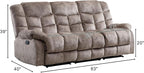 CANMOV Manual Reclining Sofa, 3 Seat Recliner Sofa with Armrest and Overstuffed Backrest, Couch Set for Living Room, Bedroom, Office, Light Brown