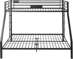 DOONREXS Industrial Style Heavy Duty Metal Queen Bunk Bed, Full XL Over Queen Size with Ladders and Guard Rail, Easy Assembly