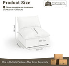 Middle Seat for Cloud Modular Sectional Sofa, Comfy Down Filled Cloud Couch with Removable Cover, Modular Sectional Couches for Living Room, Cream White