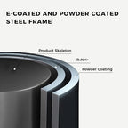 Grand patio 5-Piece Outdoor Dining Set for 4, Metal Woven Wicker Swivel Patio Chairs with Thickened Cushions & 1 Square Woodgrain Dining Table with Umbrella Hole for Backyard Deck (Black)