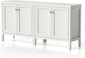 63" Large Buffet Cabinets Set of 2, Farmhouse Sideboard Cabinet with Storage, Accent Credenza Cabinet, Wood Kitchen Cabinets, Coffee Bar Console Table for Living, Dining Room, Antique White