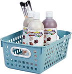 Really Good Stuff Medium Plastic Book Baskets, 11" by 7?" by 4?" - 6 Pack, Water | Versatile Storage Solution for Classroom, Home and Office l Toy Storage, Multi-Purpose Organizer Basket