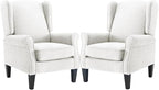 Accent Chair for Living Room Set of 2, High Back Reading Armchairs with Removable Seat Cushion, Mid-Century Single Couch in Fabric, Modern Ergonomic Wingback Chair for Bedroom,Club, Balcony