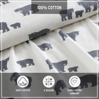 Eddie Bauer - Twin Sheets, Cotton Flannel Bedding Set, Brushed For Extra Softness, Cozy Home Decor (Bear Family, Twin)