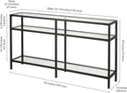 Henn&Hart 55" Wide Rectangular Console Table in Blackened Bronze, Entryway Table, Accent Table for Living Room, Hallway