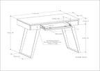 SIMPLIHOME Lowry Small Desk - 44-Inch Wide Solid Acacia Wood and Metal Writing Desk in Distressed Charcoal Brown, Modern Industrial Home Office Table with 2 Drawers and Flip-Down Keyboard Tray