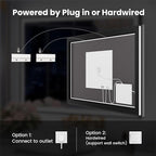WTTY 40"X32" LED Bathroom Mirror with Black Frame, Bathroom Vanity Mirror with Lights for Wall, Front Light and Backlit, Anti-Fog, Dimmable, 3 Colors, Shatterproof, Memory, Horizontal/Vertical