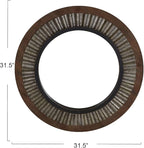 Household Essentials Household Essentials Wood Framed Sunburst Metal Mirror, Brown