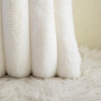 Neelvin Cream White Faux Fur Cozy Soft Striped Decorative Throw Pillow Covers 20x20 inch Set of 2,Velvet Pillowcase Cushion Case for Sofa Couch