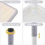 Kids Table and 4 Chairs Set, Height-Adjustable Toddler Table and Chairs Set with Graffiti Desktop, 23.6''L x 23.6''W Children Activity Table for Daycare, Classroom, Home