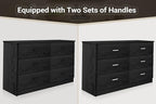 Bigbiglife Wood Dresser for Bedroom, 6 Drawer Double Dresser, Modern Chest of Drawers with Deep Drawers, Large Storage Organizer for Living Room, Closet (Black)