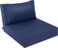 AAAAAcessories Outdoor Deep Seat Cushions, Waterproof, Fade-Resistant Patio Furniture Replacement Cushions, 25.5" x 25.5" x 5" + 25.5" x 13.5", Navy Blue