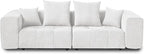 JACH 2 Seater Sofas Sectional Couches, Modern Love Seat Office Couch, Loveseat Modular Couch, Cozy Sleeper Sofa for Apartment, Bedroom, Living Room (Linen Fabric, White)