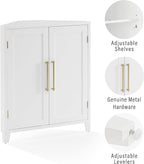 Crosley Furniture Roarke Corner Kitchen Storage Pantry Cabinet with Shelves, Kitchen, Dining, Laundry Room, White