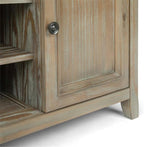 SIMPLIHOME Amherst SOLID WOOD Universal TV Media Stand, 54 inch Wide, Transitional, Living Room Entertainment Center, Cabinet, Shelves, for Flat Screen TVs up to 60 inches, Distressed Grey