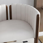 homary Velvet Fluted Accent Chair for Living Room with Wood Frame, High Resilience Foam, Elegant Modern Armchair (White)