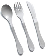 KNORK Eco 24 Piece (Fork, Knife, Spoon) Plant Based CutleryBamboo Reusable Flatware Set, Gray