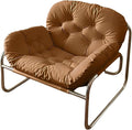 Thick Cushioned Recliner Sofa, Lazy Chair with Upholstery and Footrest, for Living Room, Bedroom, Dorm Brown A