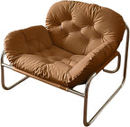 Thick Cushioned Recliner Sofa, Lazy Chair with Upholstery and Footrest, for Living Room, Bedroom, Dorm Brown A