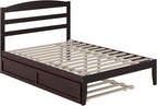 AFI, Warren Full Platform Bed with Twin Trundle, Espresso