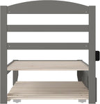 AFI, Warren Twin Platform Bed with Twin Trundle, Grey