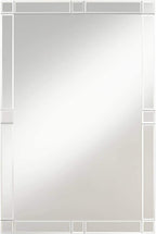 Possini Euro Design Cecili Rectangular Vanity Decorative Wall Mirror Modern Beveled Glass Clear Mirrored Tile Edges Frame 23 1/2" Wide for Bathroom Bedroom Living Room Office Entryway House Hallway