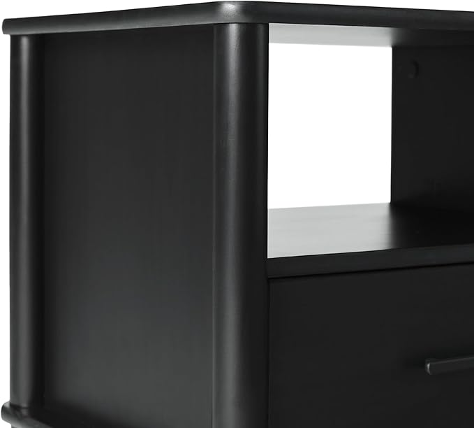 Walker Edison Modern 1-Drawer Nightstand, 20 Inch, Black 20-Inch