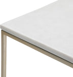 SIMPLIHOME Kline Modern 18 inch Wide Metal Accent Side Table in White, Gold for the Living Room and Bedroom