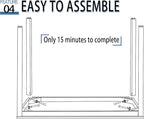 55 Inch Desk - Sturdy Metal Frame Computer Desk, Spacious Office Desk & Writing Desk with Easy Assembly, Durable Workstation for Home Office