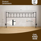Metal California King Size Headboard - Adjustable Height - Victorian Farmhouse Style, Easy Assembly, Attach Frame, Steel Cal King Headboard Only for Bedroom, Black