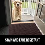GORILLA GRIP Front Door Mat, Indoor Outdoor Ultra Absorbent HydroAbsorb Doormat, Absorbs Up to 1.7 Cups of Water, Stain and Fade Resistant, Rubber Backing Doormats, Captures Dirt, 29x17 Coffee
