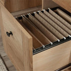 Sauder Miscellaneous Office Computer Desk with Drawers, Timber Oak Finish
