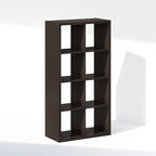 Furinno Cubic Closet Organizers and Storage, 8-Cube Closet Organizer, Open Shelf Closet Storage, Extra Thick Frame for Wardrobe, Bedroom, Living Room, Dark Oak