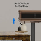 HUANUO 55" x 26" Electric Standing Desk with 2 Drawers, C-Clamp Mount Compatible, Height Adjustable Computer Desk, Home Office Stand Up Desk with 4 Preset Heights & 2 Hooks, Walnut