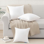 Leeden 20x20 Pillow Inserts, 20 Inch Decorative Throw Pillow Inserts, Soft Fluffy Square Throw Pillows for Couch, Sofa, Bed, and Home Decor White Cushion Pack of 2