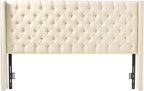 VEVOR Headboard, King Size Headboard with Adjustable Height, Comfortable Diamond Tufted for King Size Bed, W84.1 x H (54.33-60.24) x D 8.27 in, Ideal for Bedroom, Hotel, Homestay, Dormitory, Cream