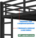 Latest Upgrade & Stronger Steel Full XL Over Queen Bunk Bed, Heavy Duty Thickened More Rust-Proof Metal Bunk Queen Bed with Enhanced Legs & Slats (Easier Assembly) (Full XL Over Queen)