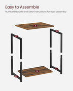 VASAGLE Side Table, Small End Table, Nightstand for Living Room, Bedroom, Office, Bathroom, Rustic Brown and Black ULET271B01