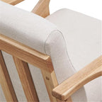Zola Mid Century Modern Accent Chair Arm Chair, Living Room Furniture, Beige/Oak