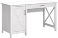 Bush Furniture Key West Computer Desk with Storage | Small Desk for Home Office in Pure White Oak | 54W x 24D Modern Farmhouse Desk