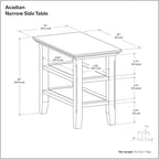 SIMPLIHOME Acadian 14-inch Wide Solid Wood Narrow End Table in Distressed Coastal Blue, Transitional-Style Side Table for Living Room, Bedroom, or Family Room with 2 Open Shelves