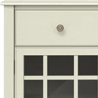 SIMPLIHOME Connaught Buffet - 60 inch Wide Solid Wood 3-Door Sideboard Buffet in Antique White, Traditional Storage Cabinet for Dining Room or Kitchen with Adjustable Shelves and Classic Molding