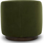CHITA Swivel Accent Chair, FSC Certified Upholstered Velvet Barrel Chair for Living Room Set of 2, Fully Assembled, Forest Green